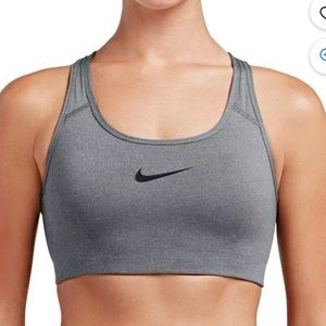 Nike dri fit sports bra grey with black swoosh size XS